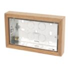 Varilight  2-Gang Surface Pattress Classic Oak Double Wall Box 25mm