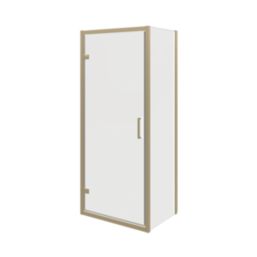 Essentials Semi-Framed Shower Enclosure Side Panel Brushed Brass 900mm