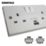 Essentials  13A 2-Gang 2-Pole Switched Socket + 3.1A 15W 2-Outlet Type A & C USB Charger White with White Inserts