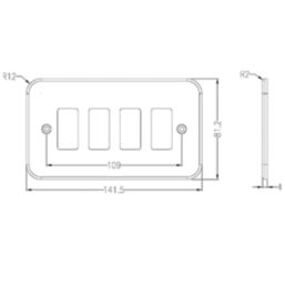 Knightsbridge  4-Module Grid Metal Clad Faceplate