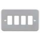 Knightsbridge  4-Module Grid Metal Clad Faceplate