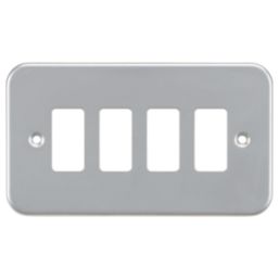 Knightsbridge  4-Module Grid Metal Clad Faceplate