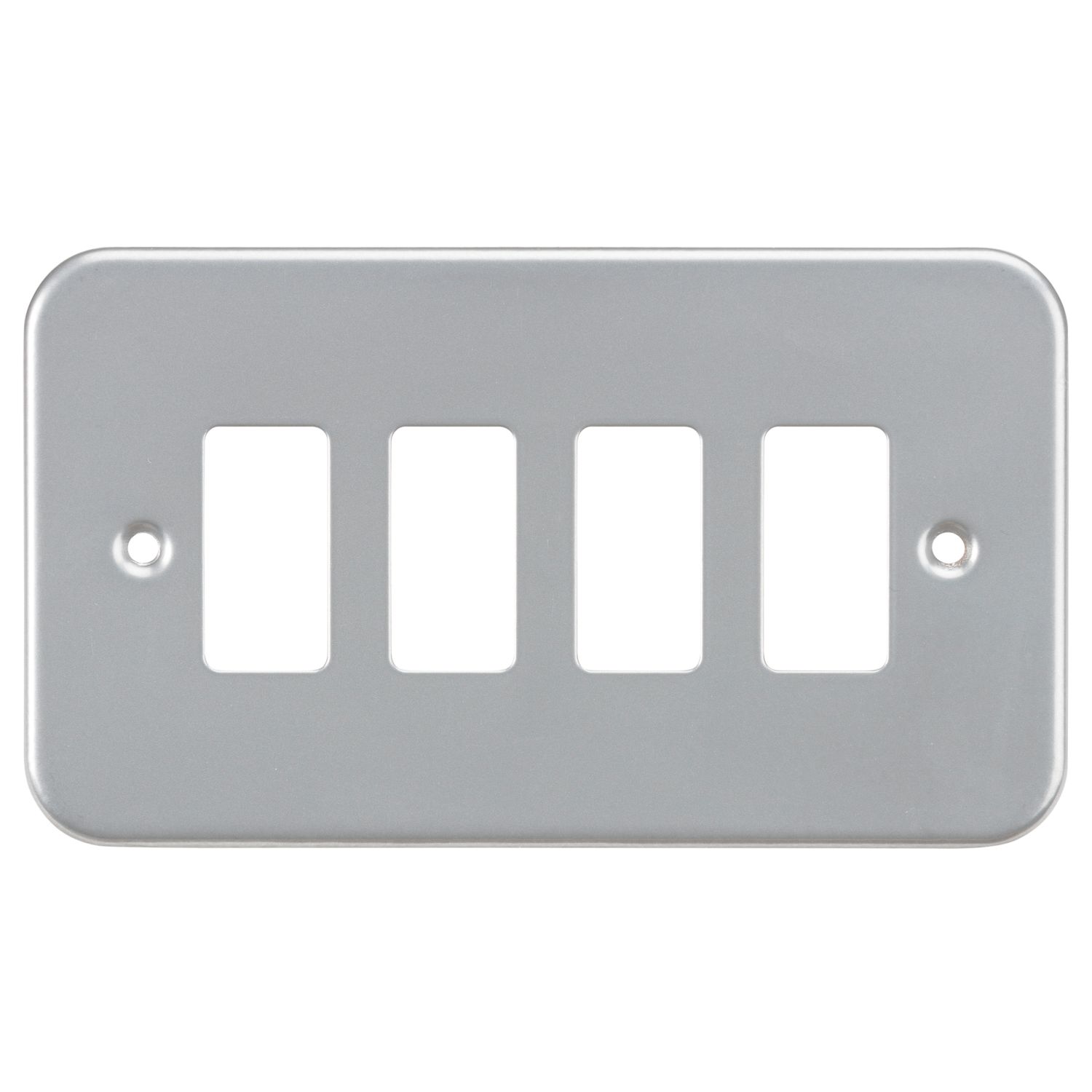 Knightsbridge 4-Module Grid Metal Clad Faceplate (763CR)