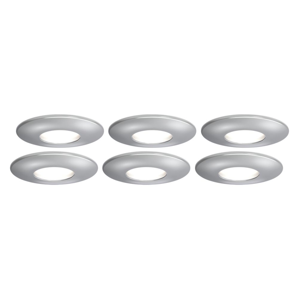 4lite Fixed Fire Rated GU10 Downlight Chrome 6 Pack Screwfix