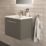 Ideal Standard i.life S Wall Hung Vanity Unit with Chrome Handle & Basin Matt Quartz Grey 610mm x 385mm x 475mm