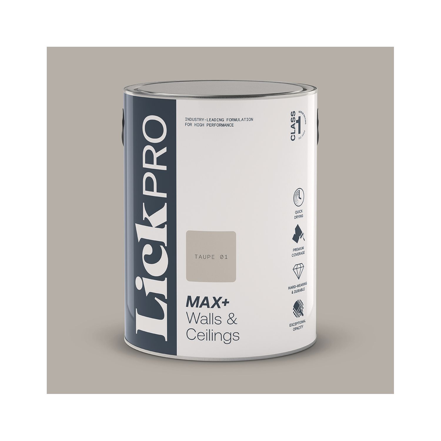 LickPro Max+ 5Ltr Taupe 01 Matt Emulsion Paint (763JY)