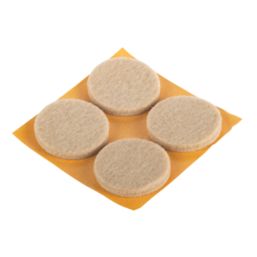 Fix-O-Moll Natural Round Self-Adhesive Parquet Gliders 35mm x 35mm 4 Pack