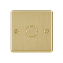 LAP  1-Gang 2-Way LED Dimmer Switch  Satin Brass with Black Inserts