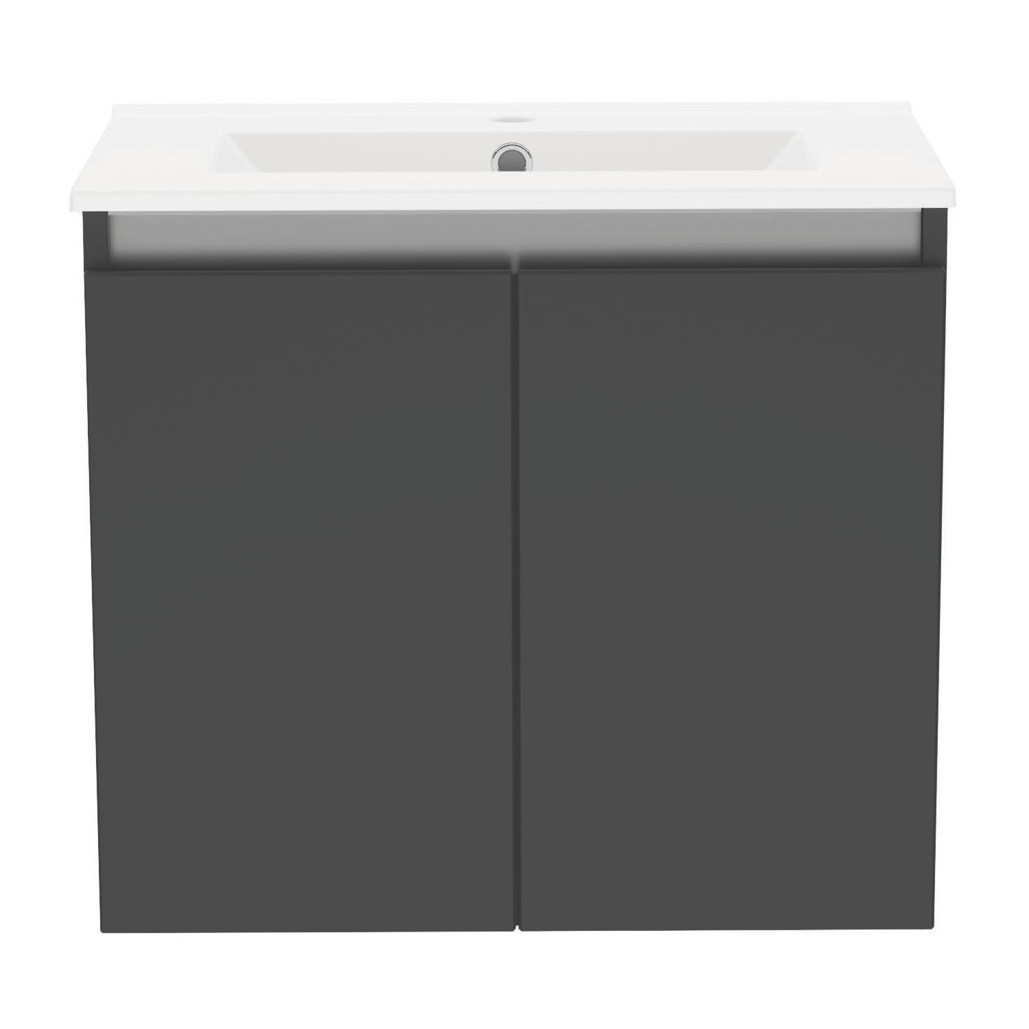 Newland Double Door Wall-Mounted Vanity Unit with Basin Matt Midnight Mist 600mm x 450mm x 540mm (763RN)