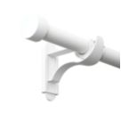 Rothley Matt White Extendable Curtain Pole with Stud Finials 28mm x 71-120cm