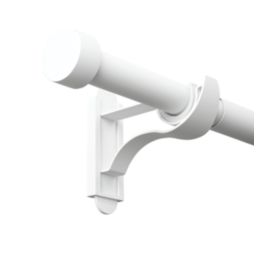 Rothley Matt White Extendable Curtain Pole with Stud Finials 28mm x 71-120cm