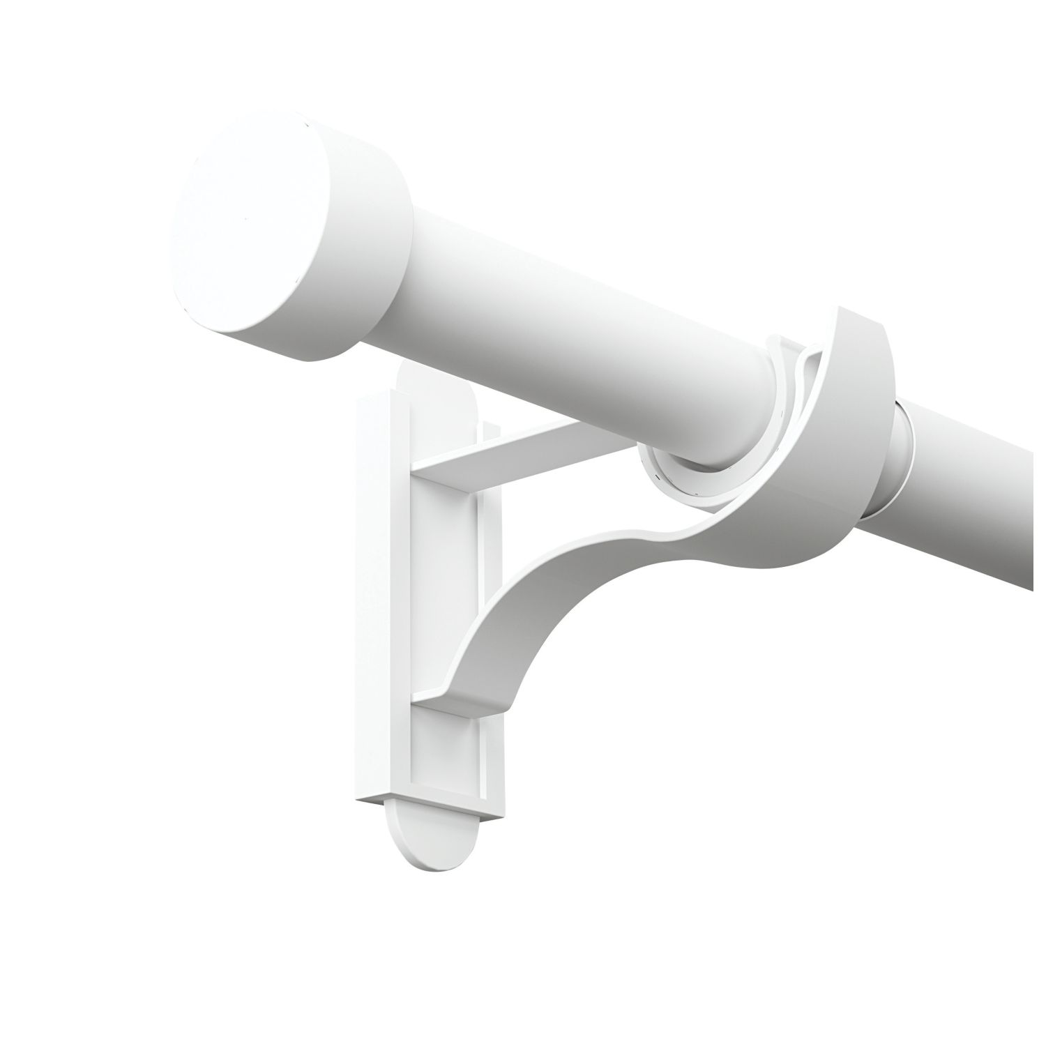Rothley Matt White Extendable Curtain Pole with Stud Finials 28mm x 71-120cm (763YU)