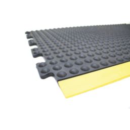 COBA Bubblemat Anti-Fatigue Floor Middle Mat Black/Yellow 0.9m x 0.6m x 14mm