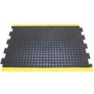COBA Bubblemat Anti-Fatigue Floor Middle Mat Black/Yellow 0.9m x 0.6m x 14mm