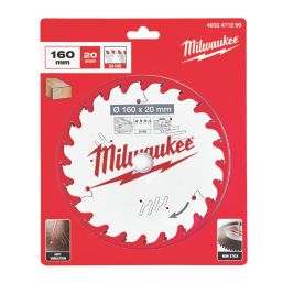Milwaukee  Wood Circular Saw Blade 160mm x 20mm 24T