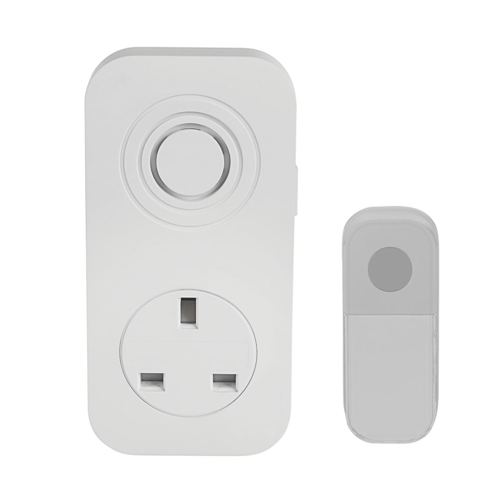 Blyss PlugIn Wireless Door Chime Kit White Screwfix