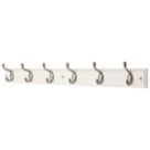 Smith & Locke 6-Hook Rail White 685mm x 90mm