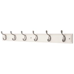 Smith & Locke Hook Rail White/Satin Nickel 685mm x 90mm