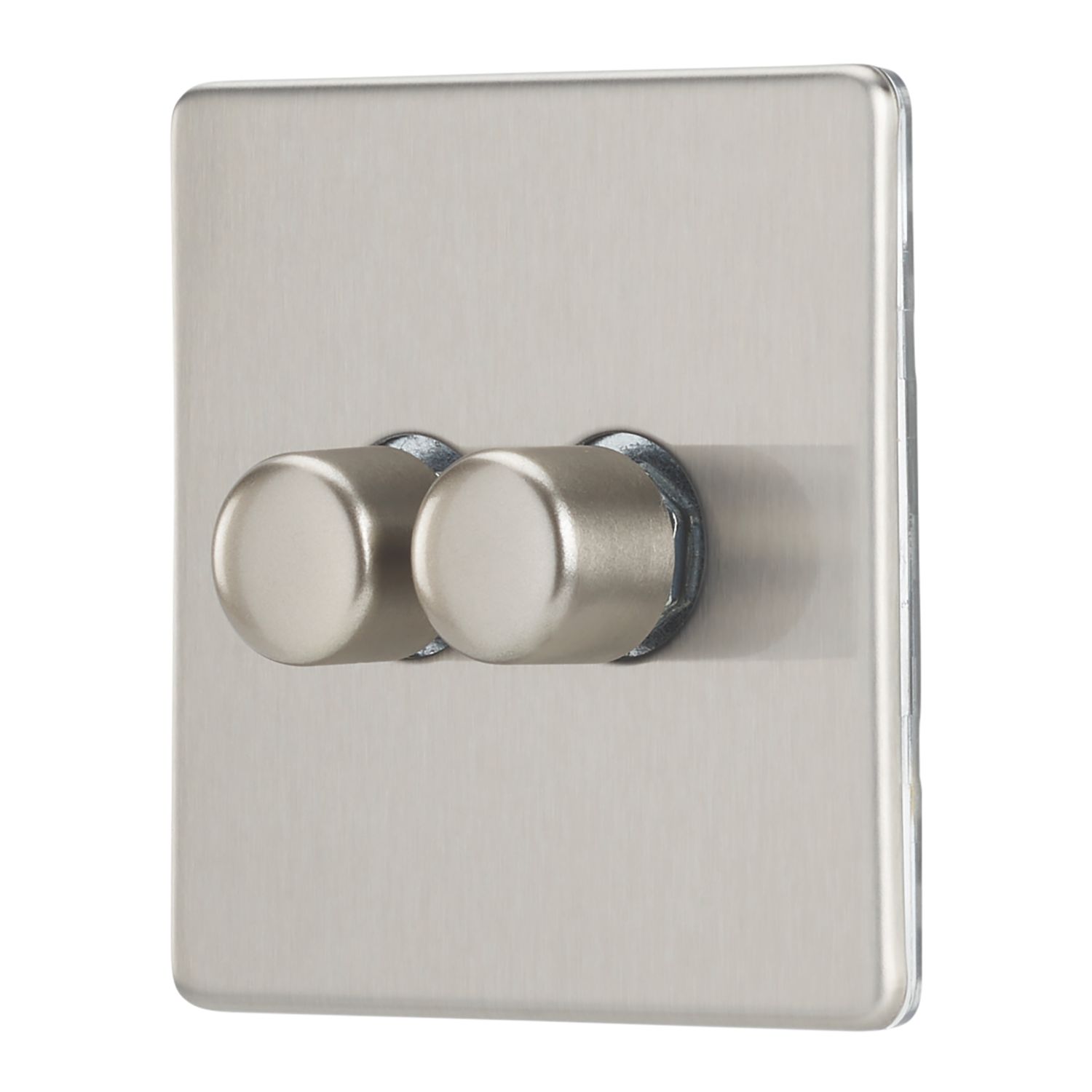 Contactum Lyric 2-Gang 2-Way Dimmer Switch Brushed Steel (764RP)