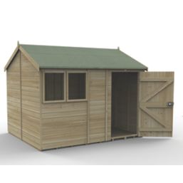 Forest Timberdale 10' x 8' 6" (Nominal) Reverse Apex Tongue & Groove Timber Shed with Base & Assembly