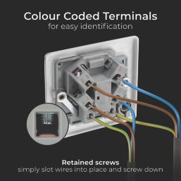 British General Nexus Metal 13A Unswitched Fused Spur & Flex Outlet  Brushed Steel