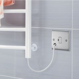 British General Nexus Metal 13A Unswitched Fused Spur & Flex Outlet  Brushed Steel