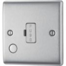 British General Nexus Metal 13A Unswitched Fused Spur & Flex Outlet  Brushed Steel