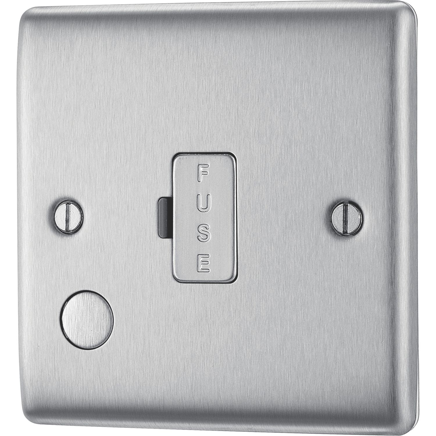 British General Nexus Metal 13A Unswitched Fused Spur & Flex Outlet Brushed Steel (764XG)