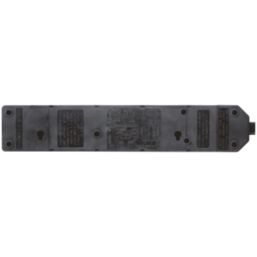 Masterplug 13A 4-Gang Unfused Rewireable Fused Socket with Neon Black