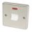 Hager Sollysta WRDP50NBSW 50A 1-Gang 2P+E Control Switch Brushed Steel with LED with White Inserts