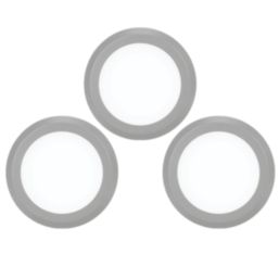 4lite Hampton Round LED Silver Warm White Under Cabinet Lights Without Bezel 6.3W 110lm 3 Pack