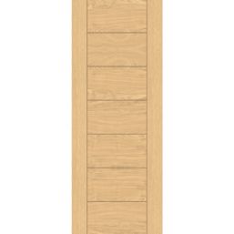 Green & Taylor 7-Door Satin Lacquered Oak Wooden Horizontal Pattern Internal Fire FD30 Door 1981mm x 838mm