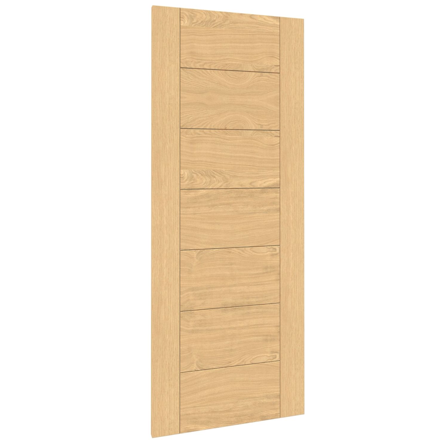 Green & Taylor 7-Door Satin Lacquered Oak Wooden Horizontal Pattern Internal Fire FD30 Door 1981mm x 838mm (765CT)