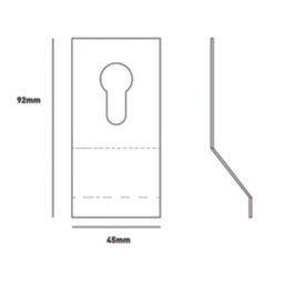 Eclipse Non Fire Rated Polished Stainless Steel Euro Profile Cylinder Pull 45mm