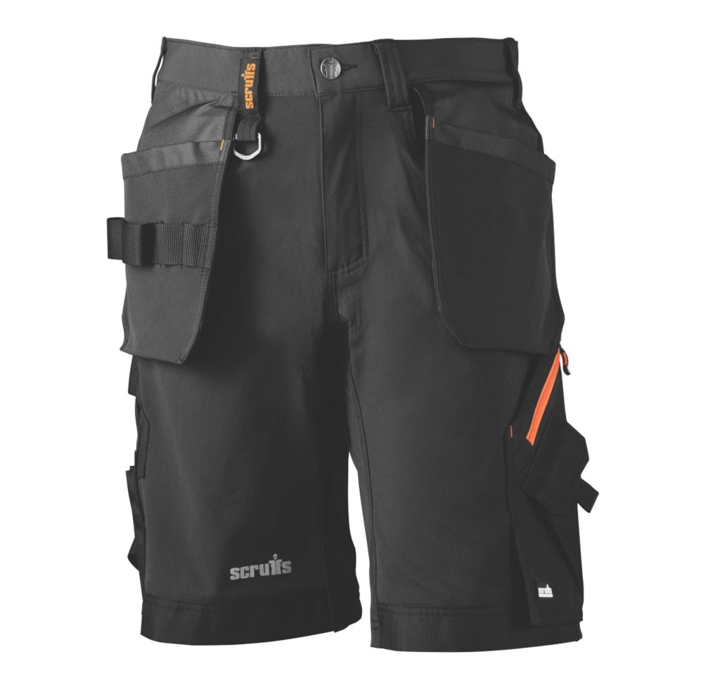 Scruffs Pro Stretch Plus Holster Work Shorts Black 36