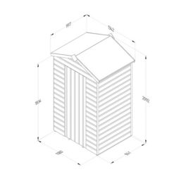 Forest Beckwood 4' x 3' (Nominal) Apex Shiplap Timber Shed