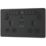 British General Evolve 13A 2-Gang SP Switched Double Socket With WiFi Extender + 2.1A 10.5W 1-Outlet Type A USB Charger Matt Black with Black Inserts
