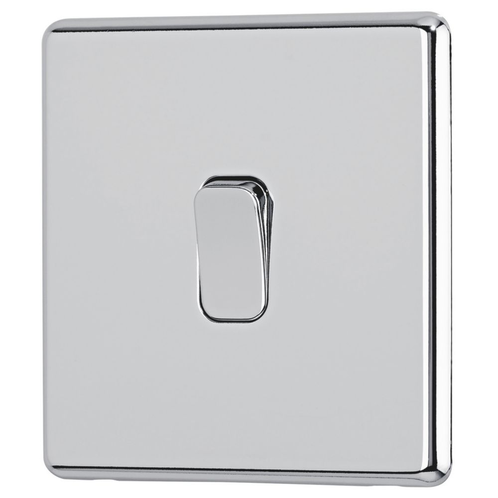 Arlec  10A 1-Gang 2-Way Light Switch  Polished Chrome