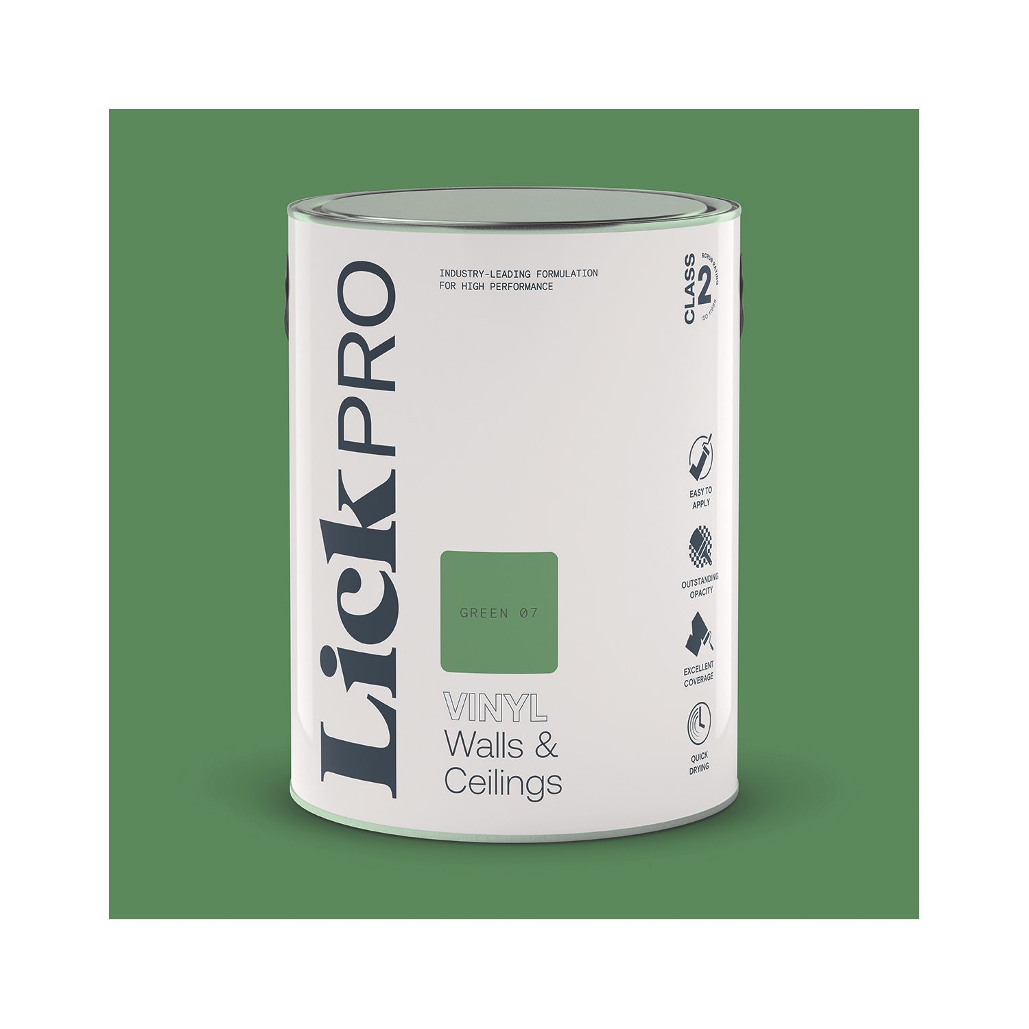 LickPro 5Ltr Green 07 Vinyl Matt Emulsion Paint (765TM)