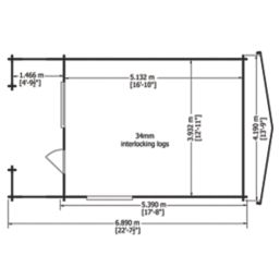 Shire Kinver 13 ' 6"  x 17' 6" (Nominal) Apex Timber Log Cabin