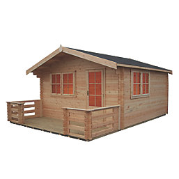 Shire Kinver 14' x 17' 6" (Nominal) Apex Timber Log Cabin