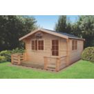 Shire Kinver 13 ' 6"  x 17' 6" (Nominal) Apex Timber Log Cabin