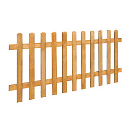 Forest Pale Picket  Fence Panels Golden Brown 6' x 3' Pack of 6