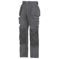 Snickers Rip Stop Floorlayer Trousers Grey / Black 31" W 32" L