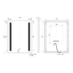 Alaska Rectangular Bathroom Mirror With 3240lm LED Light 600mm x 800mm