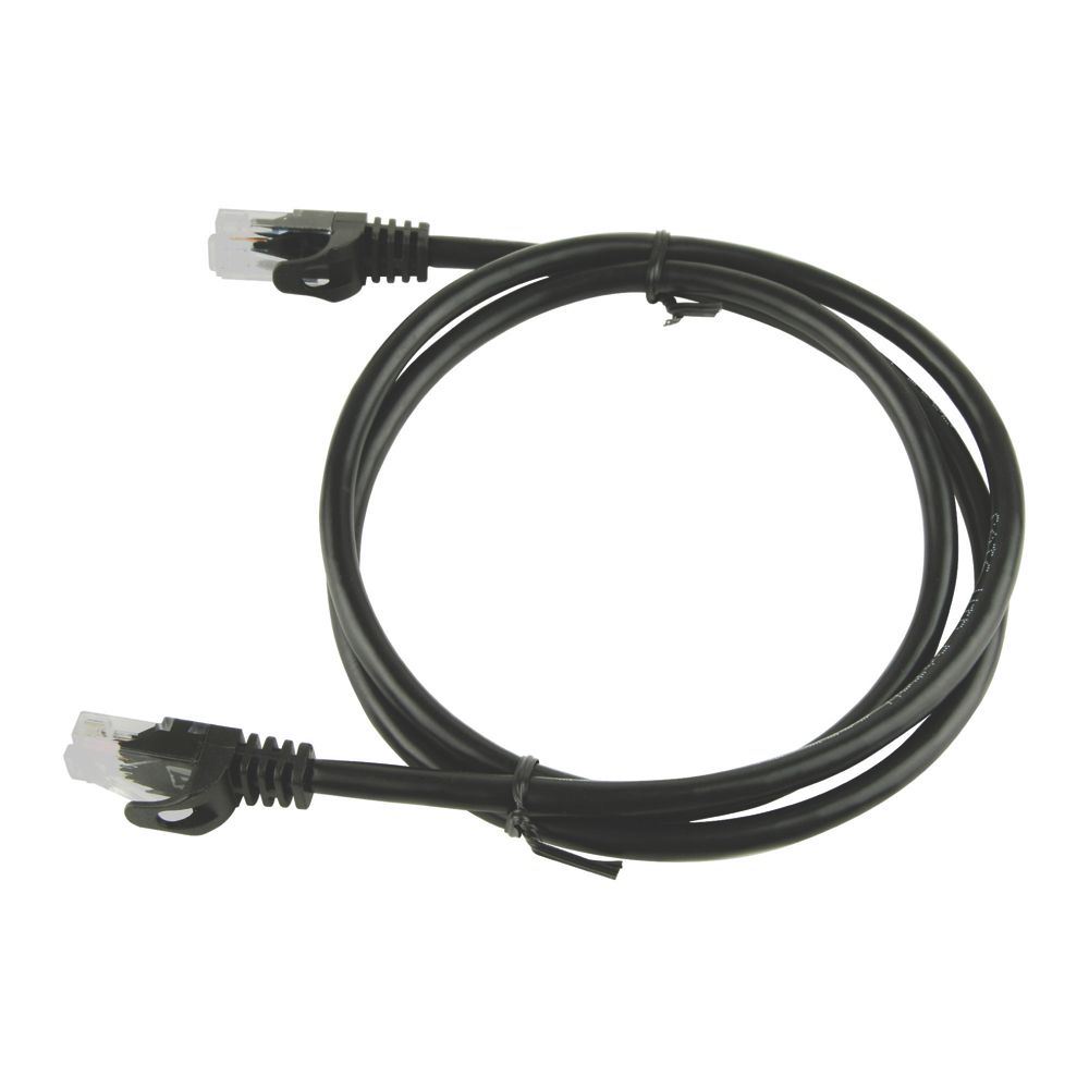Labgear Black Unshielded RJ45 Cat 6 Patch Lead 1m - Screwfix