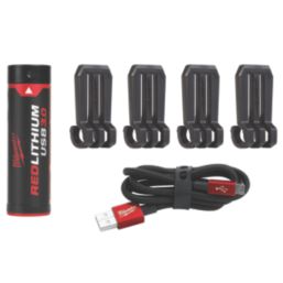 Milwaukee L4 HLRP Rechargeable LED USB Hard Hat Headlamp Red/Black 600lm