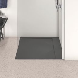 Ideal Standard i.life Ultraflat S E8965FV Square Shower Tray Jet Black 900mm x 900mm x 30mm