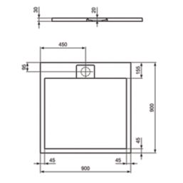 Ideal Standard i.life Ultraflat S E8965FV Square Shower Tray Jet Black 900mm x 900mm x 30mm