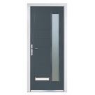 Crystal  Ladder 1-Light Left or Right-Handed Anthracite Grey Composite Front Door 2055mm x 920mm